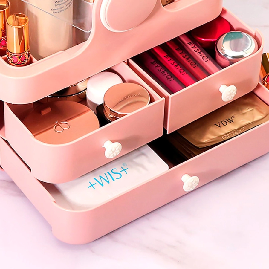 Caja De maquillaje portátil De gran capacidad, organizador De